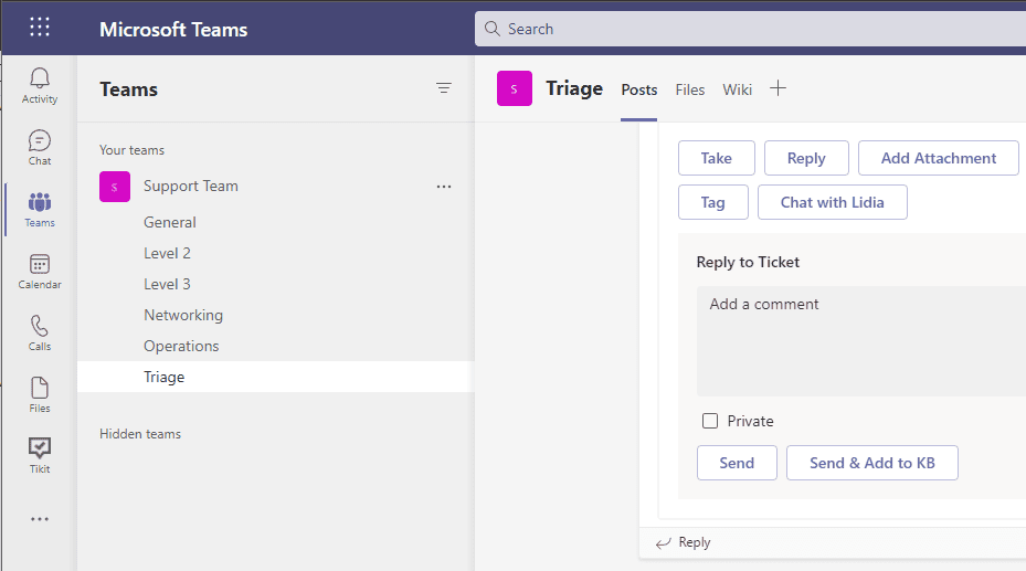 Create Custom Dashboards with Help Desk Data: navigate within Microsoft Teams channels