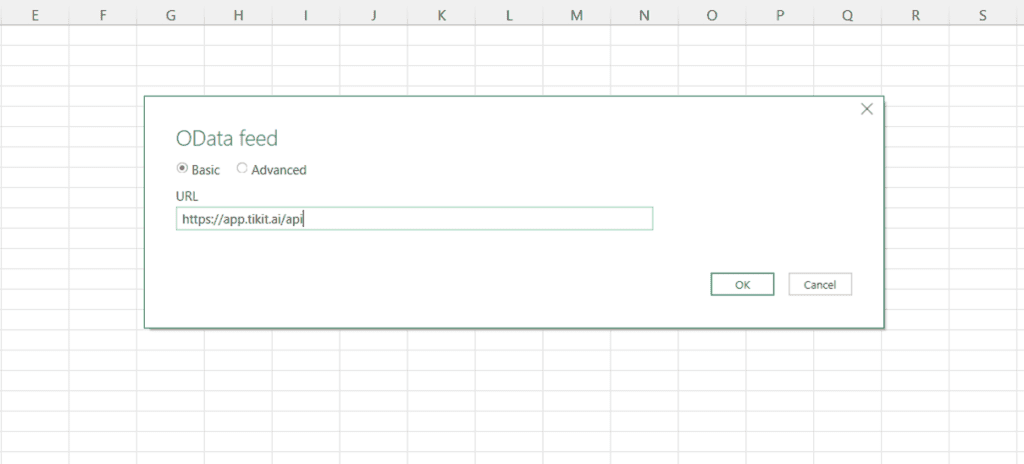Connect Excel to Tikit step 3