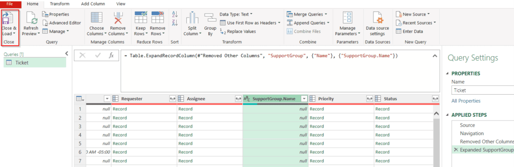 Connect Excel to Tikit step 9